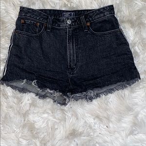 High waisted jean shorts
